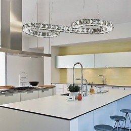 Moderne moderne Crystal Chrom Metal Pendellampe