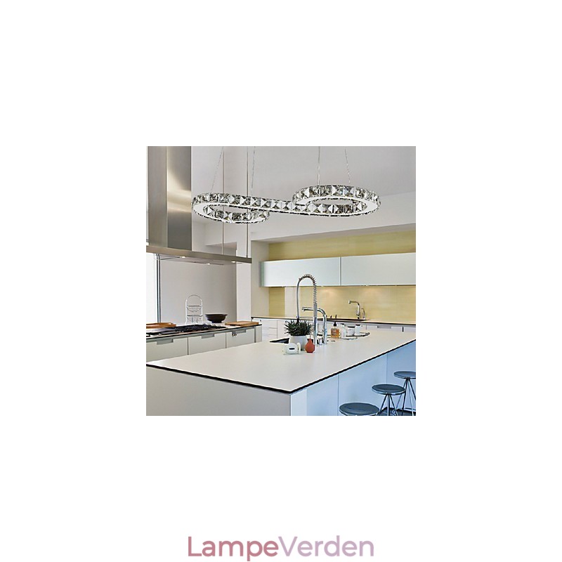 Moderne moderne Crystal Chrom Metal Pendellampe
