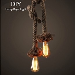 1 Let DIY Art Hemp Rope Light Creative Hemp Rope Chandelier