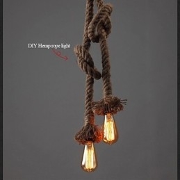 1 Let DIY Art Hemp Rope Light Creative Hemp Rope Chandelier