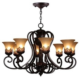 Lysekrone Pendel Light 8 Lights Vintage Country Island Metal+Glas