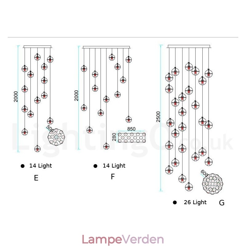 Creative Engineering Stage Meteorer Crystal Ball Pendel Light