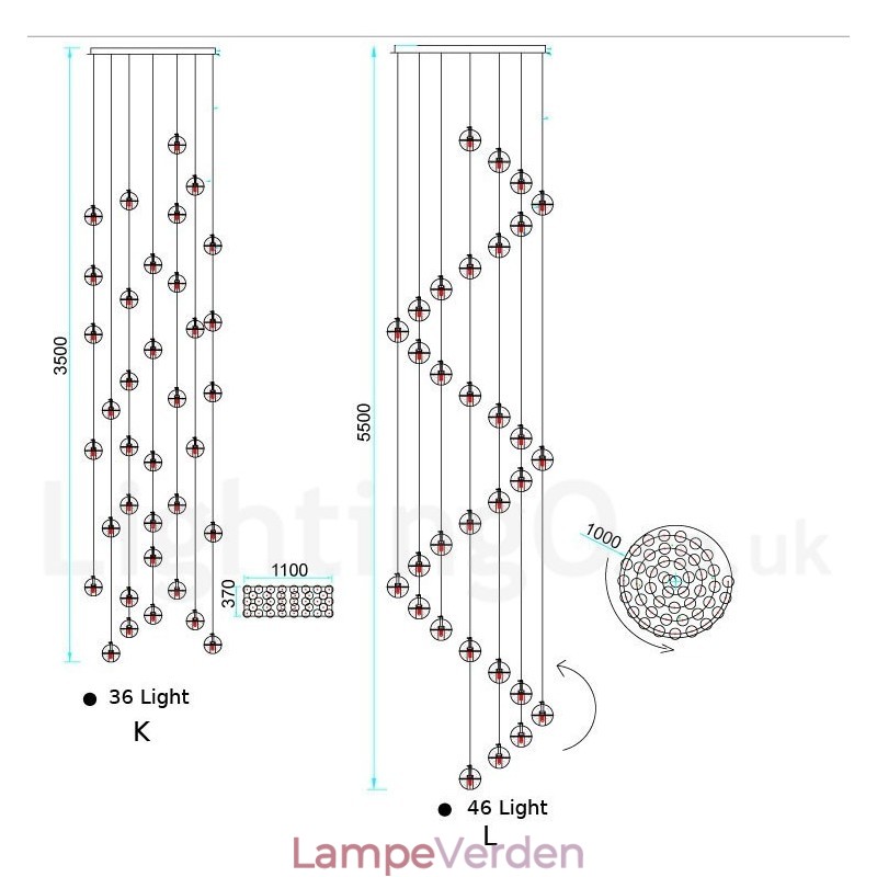 Creative Engineering Stage Meteorer Crystal Ball Pendel Light