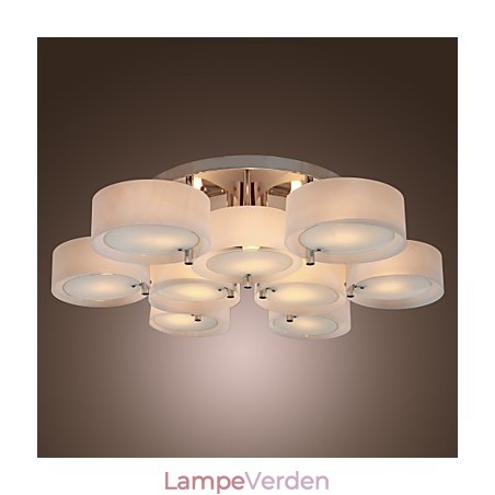 Moderne moderne lysekrone i krommetal, Flush Mount Moderne moderne lysekrone i krommetal, Flush Mount