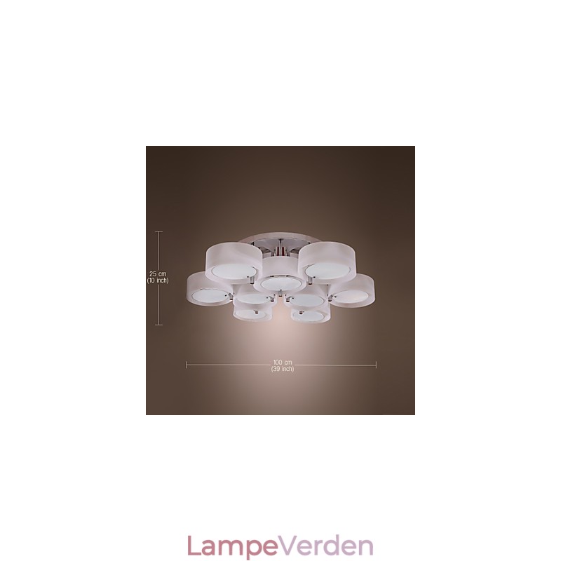 Moderne moderne lysekrone i krommetal, Flush Mount