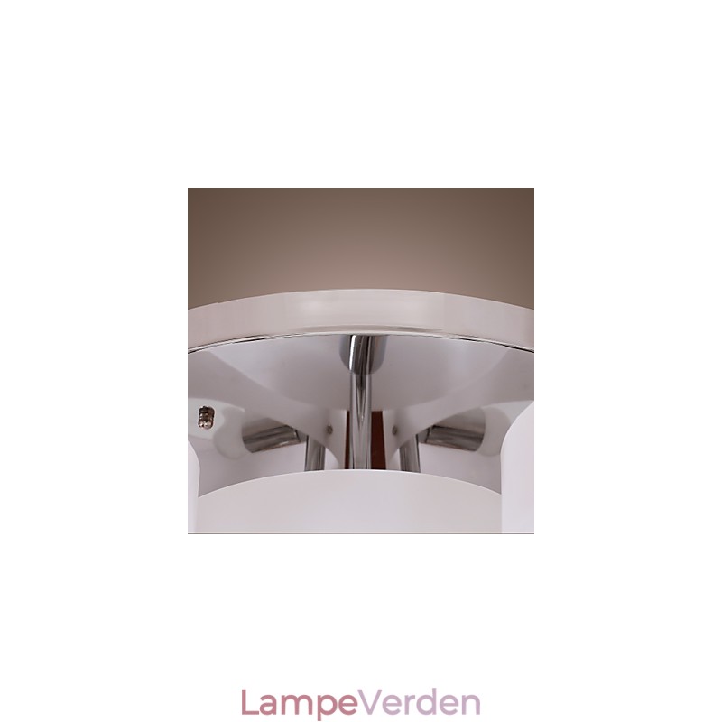 Moderne moderne lysekrone i krommetal, Flush Mount