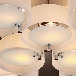 Moderne moderne lysekrone i krommetal, Flush Mount