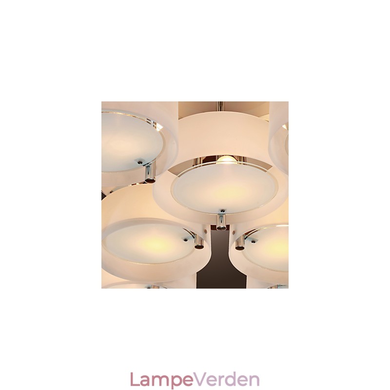 Moderne moderne lysekrone i krommetal, Flush Mount