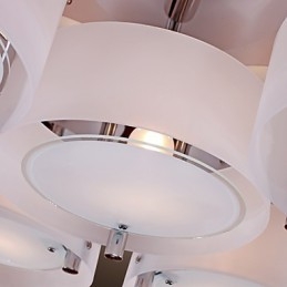 Moderne moderne lysekrone i krommetal, Flush Mount