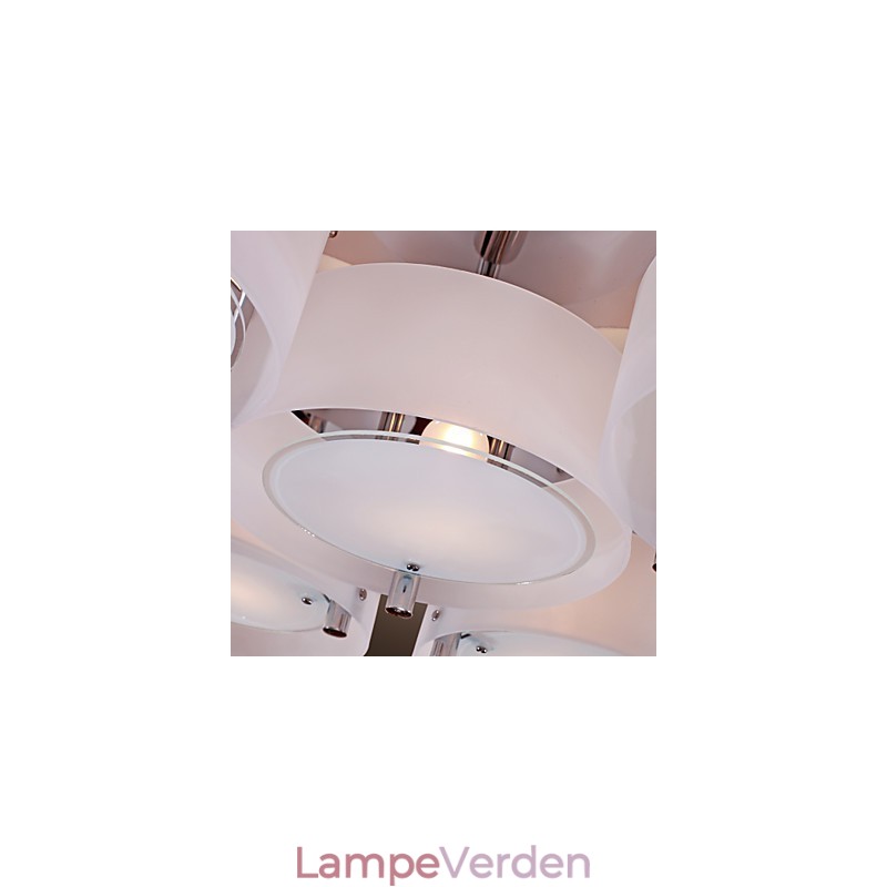 Moderne moderne lysekrone i krommetal, Flush Mount