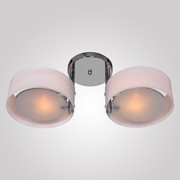 Moderne moderne lysekrone i krommetal, Flush Mount