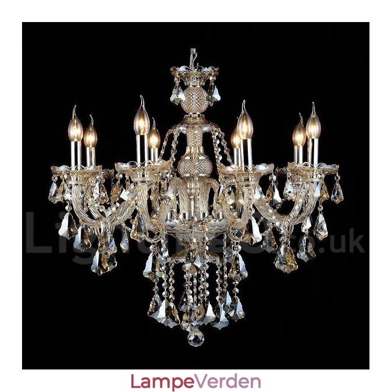 Retro Cognac farve K9 krystal moderne lysekrone med 8 lys