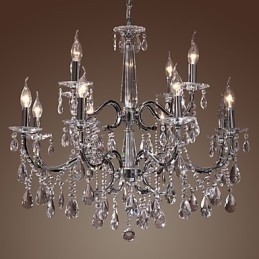Lysekrone Krystal Moderne 2 Etager Living 12 Lights