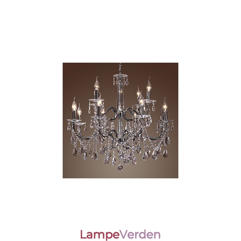 Lysekrone Krystal Moderne 2 Etager Living 12 Lights