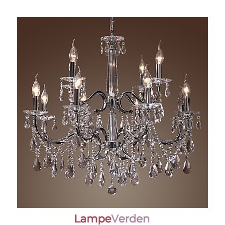 Lysekrone Krystal Moderne 2 Etager Living 12 Lights Lysekrone Krystal Moderne 2 Etager Living 12 Lights