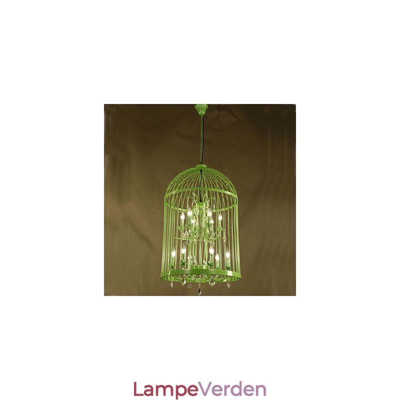 Vintage jernbur Trappelampe Lysekrone Krystal