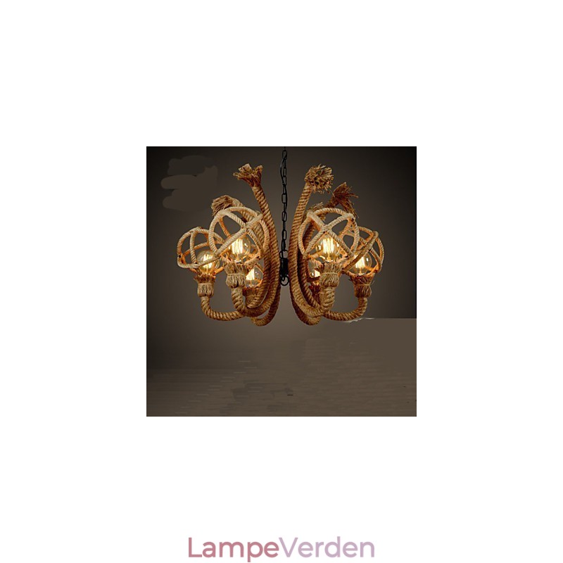 Vintage Iron Art Hamp Rope American Rural Chandelier
