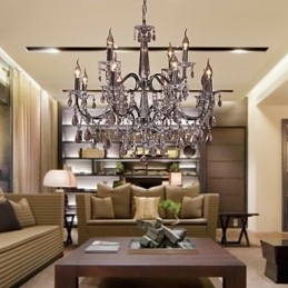 Lysekrone Krystal Moderne 2 Etager Living 12 Lights