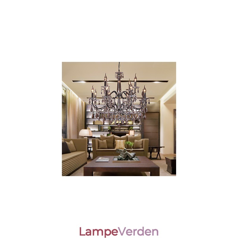Lysekrone Krystal Moderne 2 Etager Living 12 Lights
