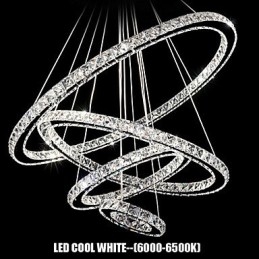 Krystal Pendel Loftsbelysning Klar Krystal Runde 4 Ringe 40CM 60CM 80CM Kilde Armaturer