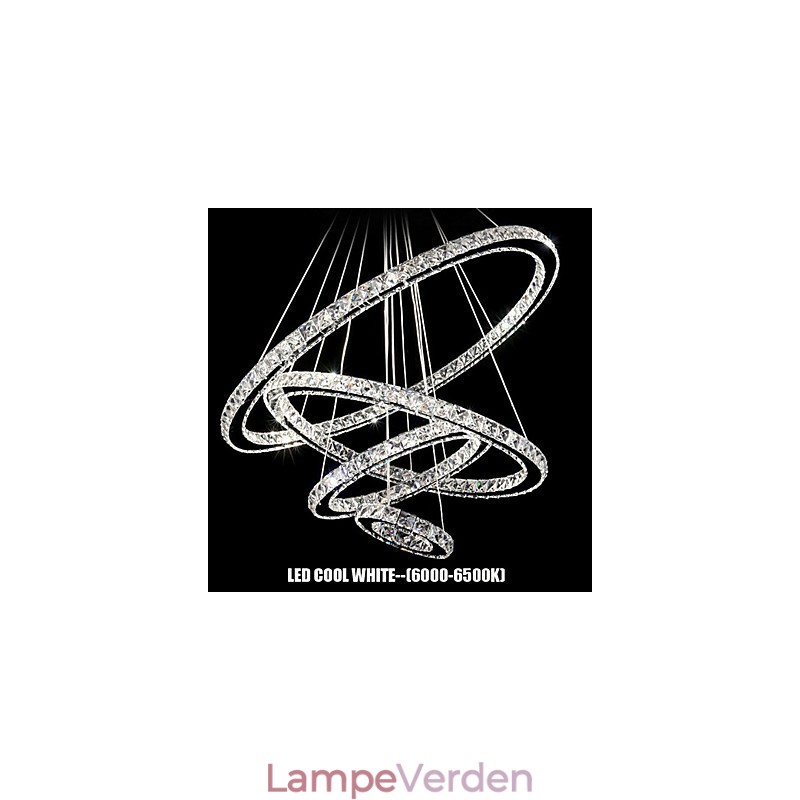 Krystal Pendel Loftsbelysning Klar Krystal Runde 4 Ringe 40CM 60CM 80CM Kilde Armaturer