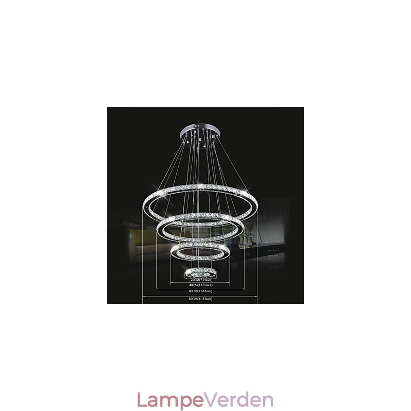 Krystal Pendel Loftsbelysning Klar Krystal Runde 4 Ringe 40CM 60CM 80CM Kilde Armaturer