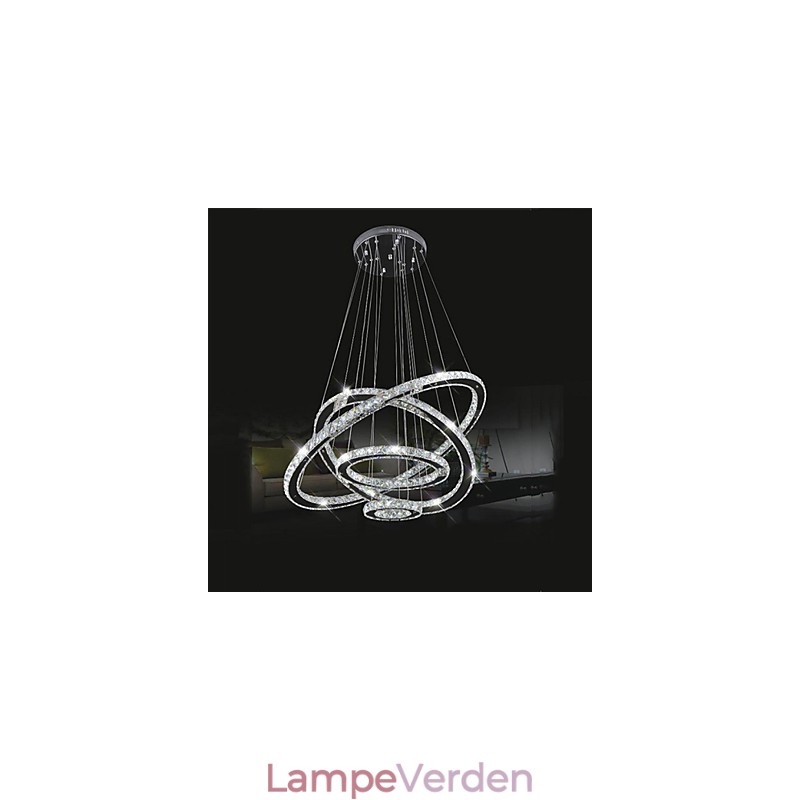 Krystal Pendel Loftsbelysning Klar Krystal Runde 4 Ringe 40CM 60CM 80CM Kilde Armaturer