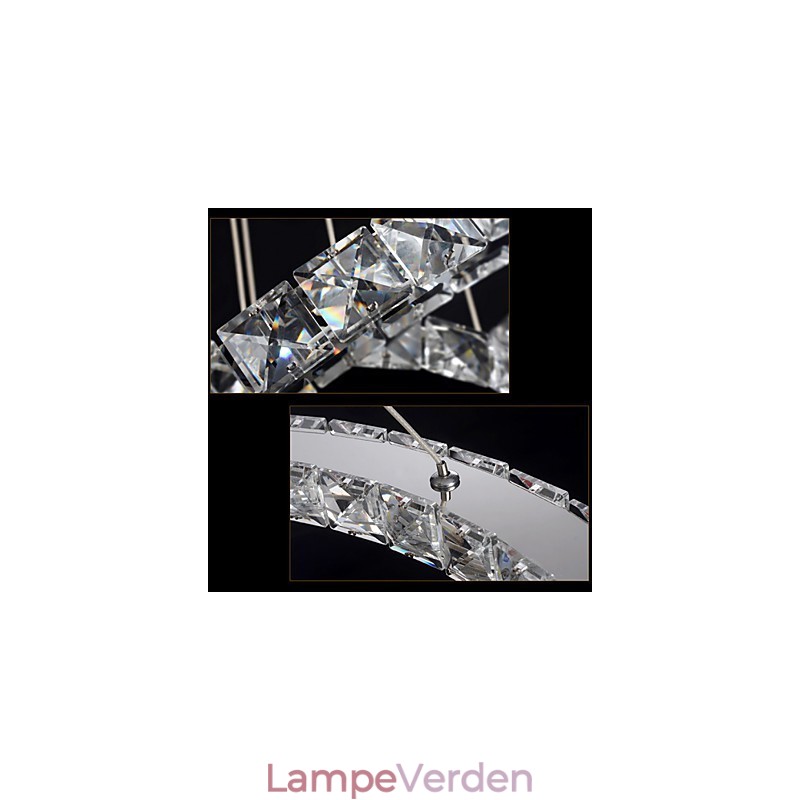 Krystal Pendel Loftsbelysning Klar Krystal Runde 4 Ringe 40CM 60CM 80CM Kilde Armaturer