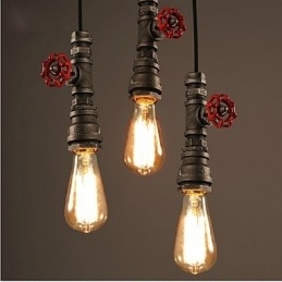 Retro Hængelampe Act Rollen Ofing Loft Decoration Landdistrikter Industrial Pipe Pendel Lampe