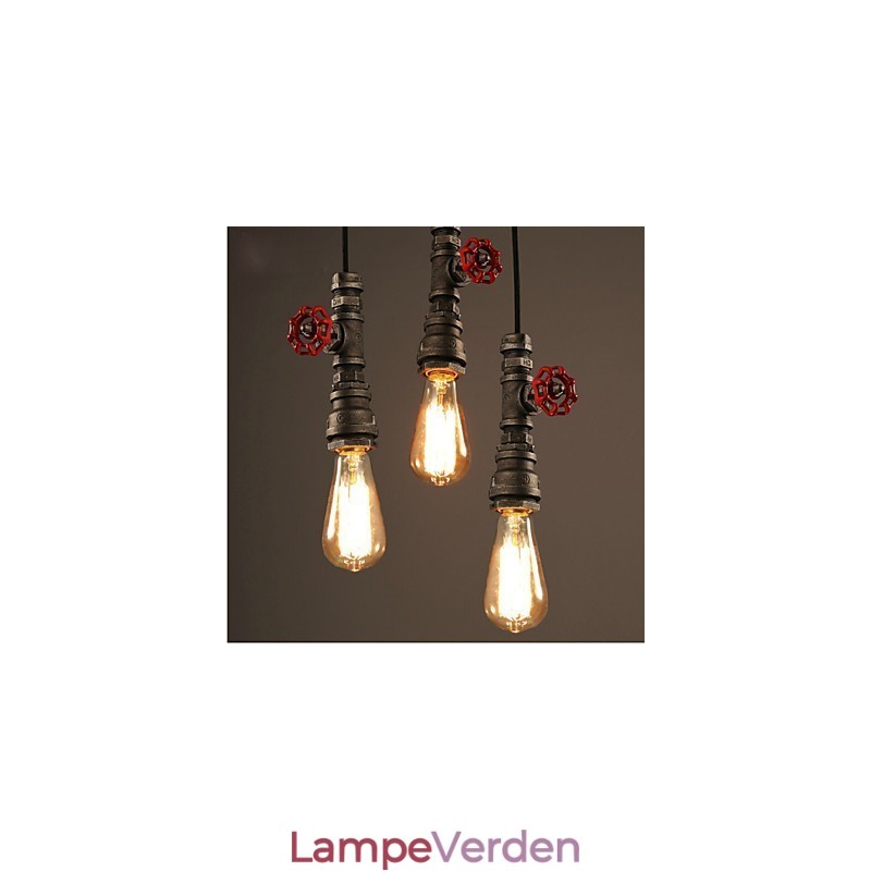 Retro Hængelampe Act Rollen Ofing Loft Decoration Landdistrikter Industrial Pipe Pendel Lampe
