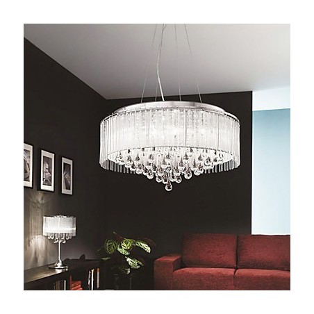 Moderne moderne trommekrystal krom pendellampe Moderne moderne trommekrystal krom pendellampe