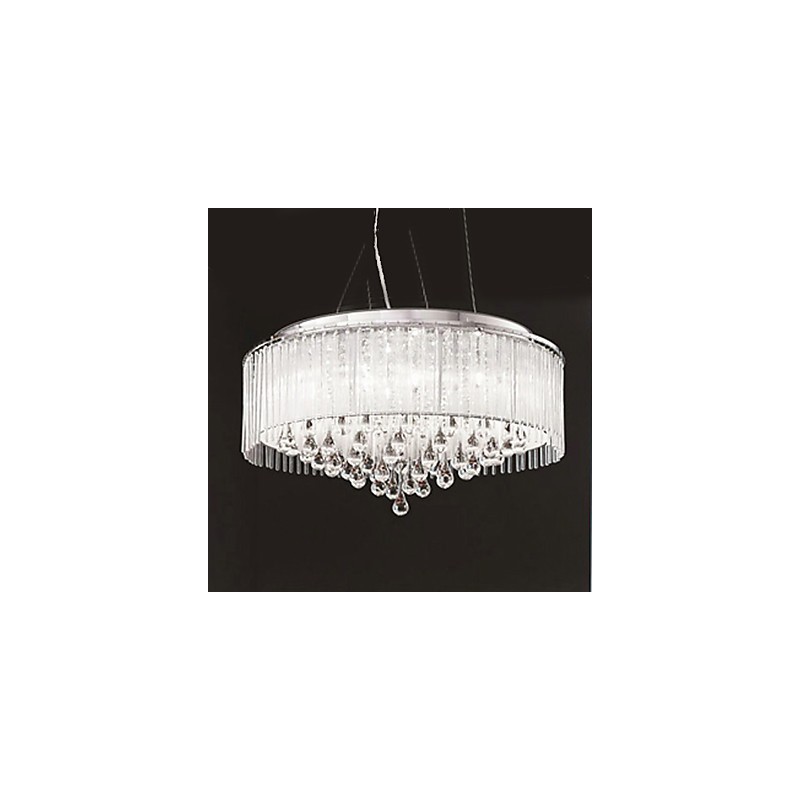 Moderne moderne trommekrystal krom pendellampe