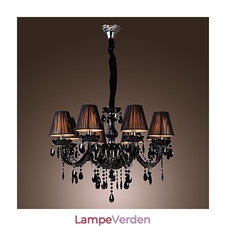 Lysekrone Luxury Modern Black Crystal Living 8 Lights Lysekrone Luxury Modern Black Crystal Living 8 Lights