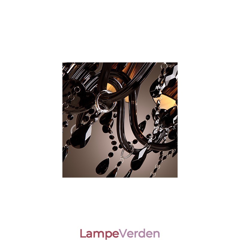 Lysekrone Luxury Modern Black Crystal Living 8 Lights