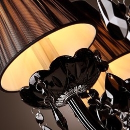Lysekrone Luxury Modern Black Crystal Living 8 Lights