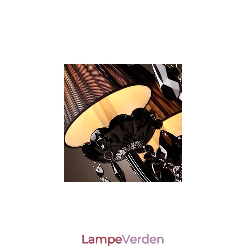 Lysekrone Luxury Modern Black Crystal Living 8 Lights