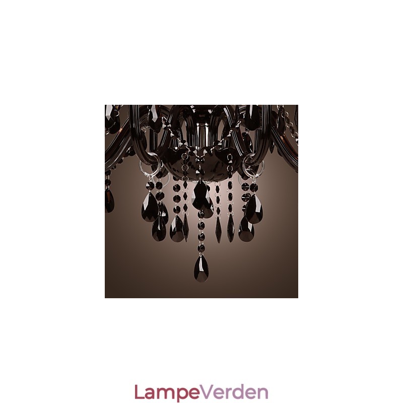 Lysekrone Luxury Modern Black Crystal Living 8 Lights