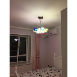 Moderne Bubble Globe farvet glas pendellampe med 19 lys
