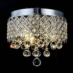 Traditionel Klassisk Krystal Chrome Metal Flush Mount