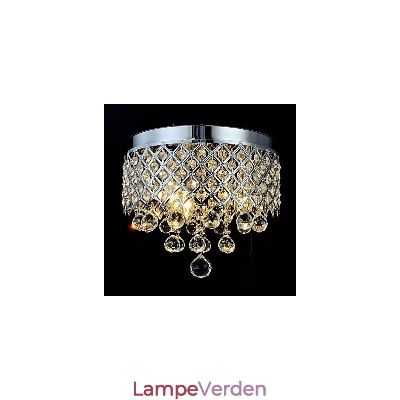 Traditionel Klassisk Krystal Chrome Metal Flush Mount