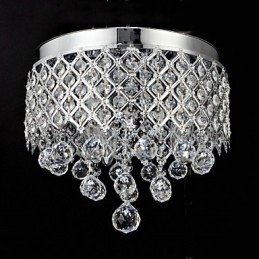 Traditionel Klassisk Krystal Chrome Metal Flush Mount