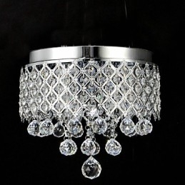 Traditionel Klassisk Krystal Chrome Metal Flush Mount