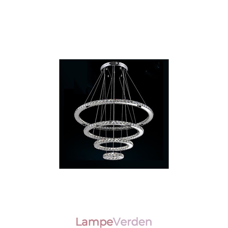 Moderne pendellampe med klar krystal loftslysekrone med D100CM+D80CM+D60CM+D40CM