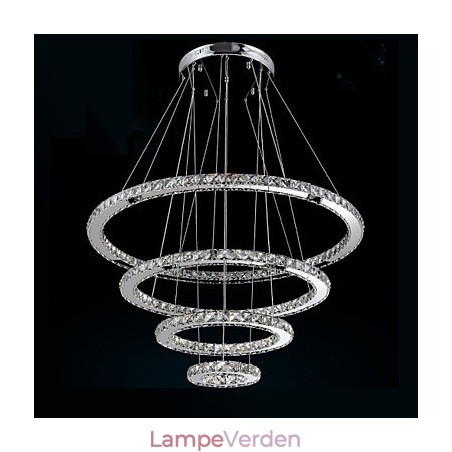 Moderne pendellampe med klar krystal loftslysekrone med D100CM+D80CM+D60CM+D40CM Moderne pendellampe med klar krystal loftslysekrone med D100CM+D80CM+D60CM+D40CM