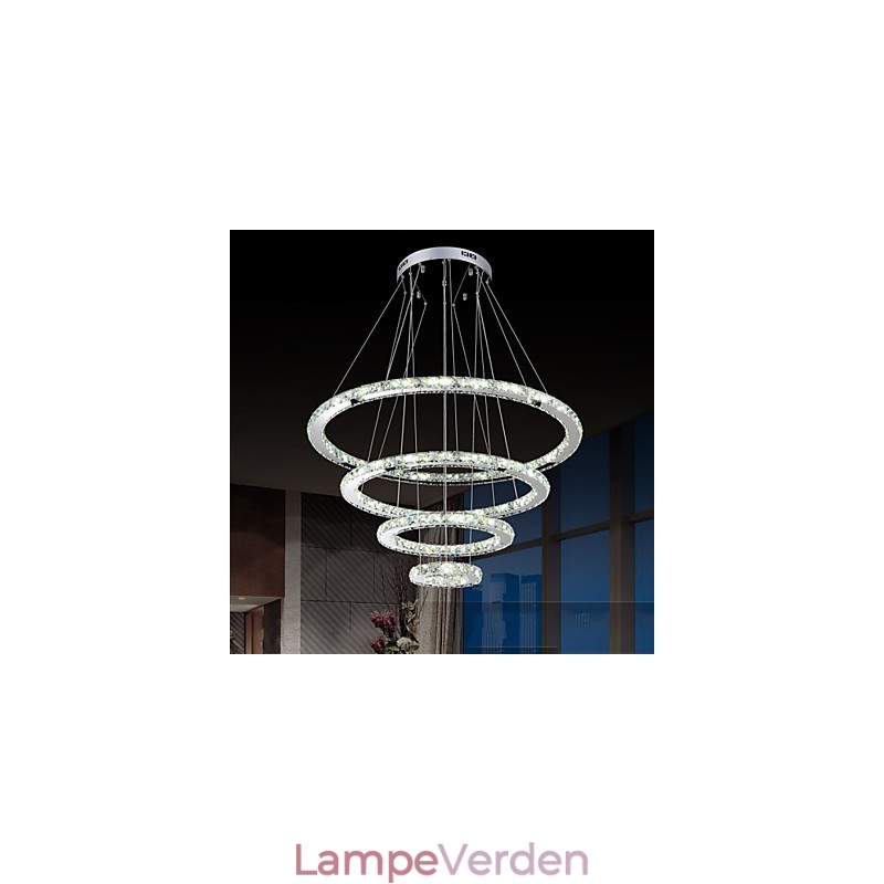 Moderne pendellampe med klar krystal loftslysekrone med D100CM+D80CM+D60CM+D40CM