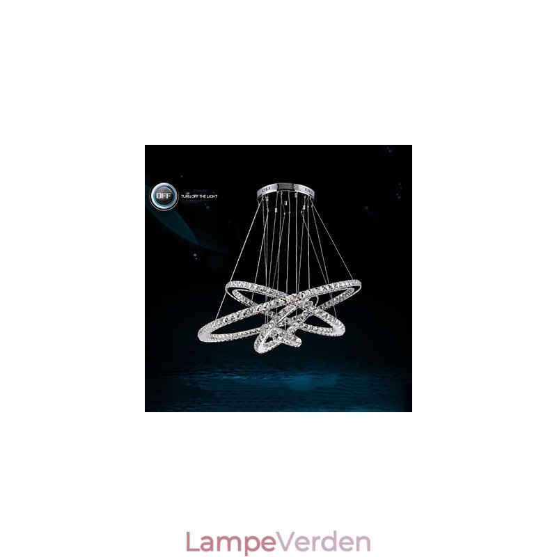 Moderne pendellampe med klar krystal loftslysekrone med D100CM+D80CM+D60CM+D40CM