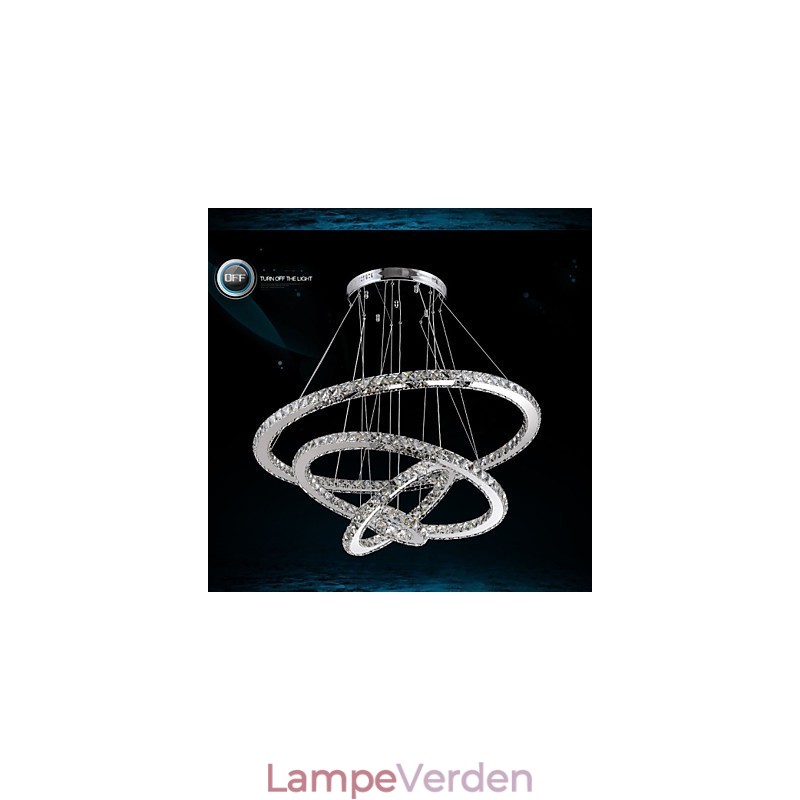 Moderne pendellampe med klar krystal loftslysekrone med D100CM+D80CM+D60CM+D40CM