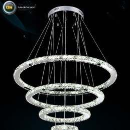 Moderne pendellampe med klar krystal loftslysekrone med D100CM+D80CM+D60CM+D40CM