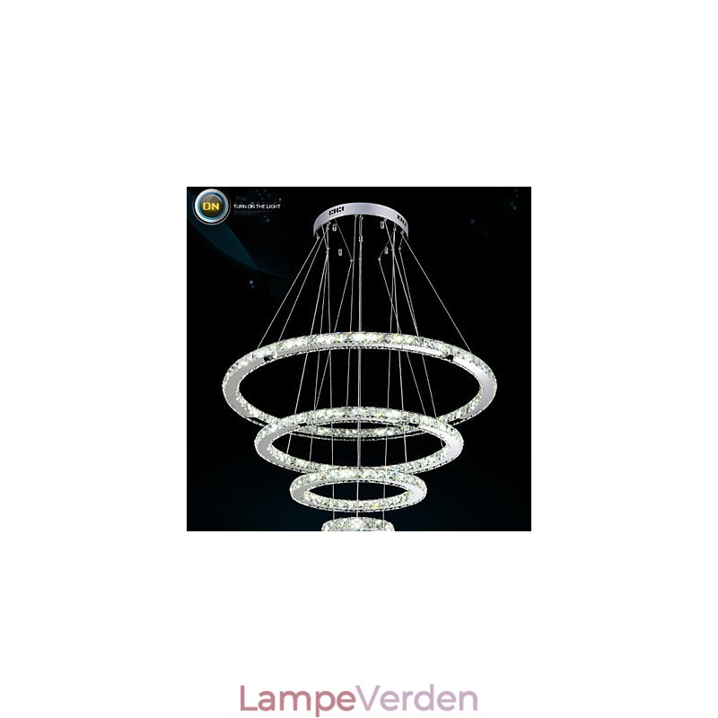 Moderne pendellampe med klar krystal loftslysekrone med D100CM+D80CM+D60CM+D40CM