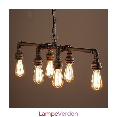 Edison Retro Loft Style Vintage Industriel Pendel Light Metal Vandrør Armatur Lampara Colgantes